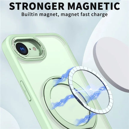 For iPhone 16e Case Compatible with MagSafe TPU + Acrylic Kickstand Phone Cover