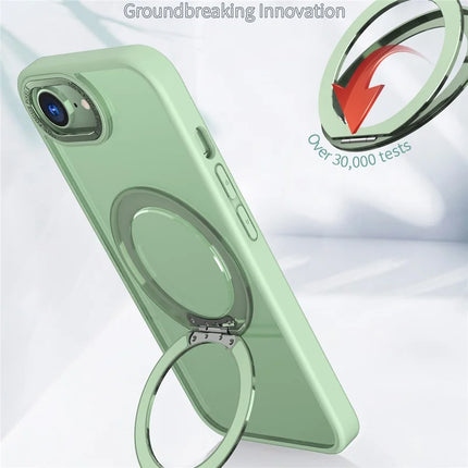 For iPhone 16e Case Compatible with MagSafe TPU + Acrylic Kickstand Phone Cover