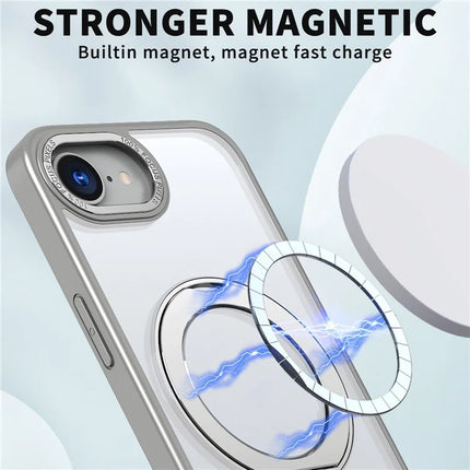 For iPhone 16e Case Compatible with MagSafe TPU + Acrylic Kickstand Phone Cover