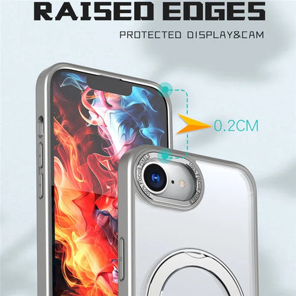 For iPhone 16e Case Compatible with MagSafe TPU + Acrylic Kickstand Phone Cover
