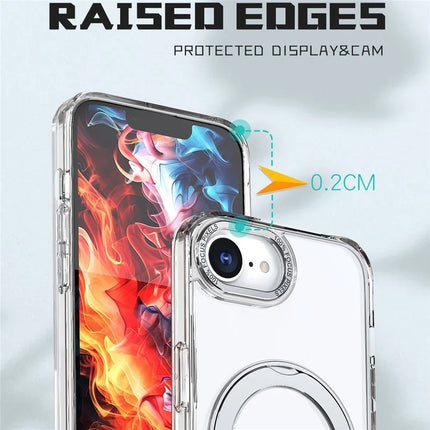 For iPhone 16e Case Compatible with MagSafe TPU + Acrylic Kickstand Phone Cover