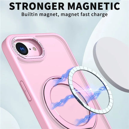 For iPhone 16e Case Compatible with MagSafe TPU + Acrylic Kickstand Phone Cover
