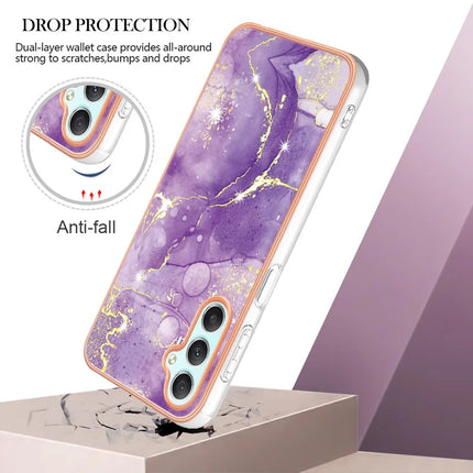 For Samsung Galaxy A26 5G TPU Case with IMD Marble Pattern Electroplated Back Cover