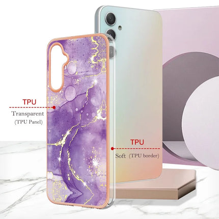 For Samsung Galaxy A26 5G TPU Case with IMD Marble Pattern Electroplated Back Cover