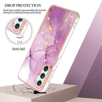 For Samsung Galaxy A26 5G TPU Case with IMD Marble Pattern Electroplated Back Cover