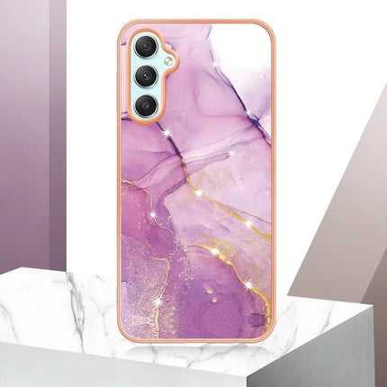 For Samsung Galaxy A26 5G TPU Case with IMD Marble Pattern Electroplated Back Cover