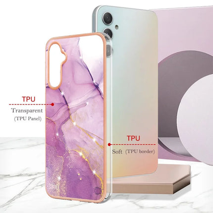For Samsung Galaxy A26 5G TPU Case with IMD Marble Pattern Electroplated Back Cover