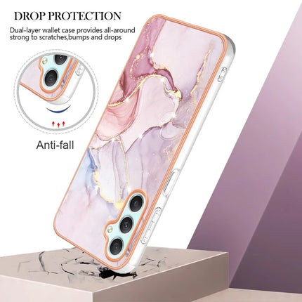For Samsung Galaxy A26 5G TPU Case with IMD Marble Pattern Electroplated Back Cover