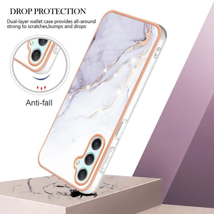 For Samsung Galaxy A26 5G TPU Case with IMD Marble Pattern Electroplated Back Cover