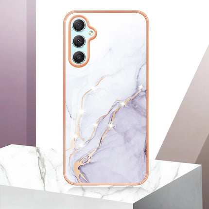 For Samsung Galaxy A26 5G TPU Case with IMD Marble Pattern Electroplated Back Cover