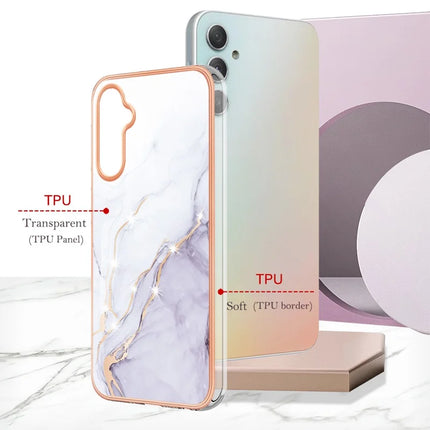For Samsung Galaxy A26 5G TPU Case with IMD Marble Pattern Electroplated Back Cover