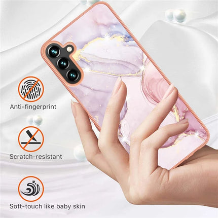 For Samsung Galaxy A56 5G TPU Case with IMD Marble Pattern Electroplated Back Cover