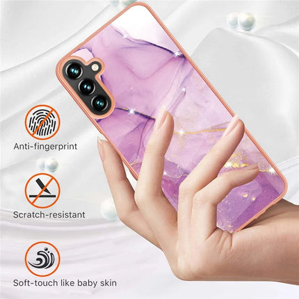 For Samsung Galaxy A36 5G TPU Case with IMD Marble Pattern Electroplated Back Cover