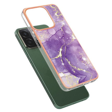 For Honor X7c 4G / Honor 200 Smart 5G TPU Case with IMD Marble Pattern Electroplated Back Cover