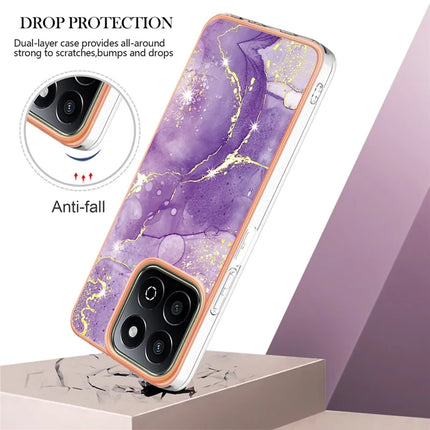 For Honor X7c 4G / Honor 200 Smart 5G TPU Case with IMD Marble Pattern Electroplated Back Cover