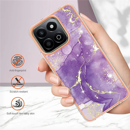For Honor X7c 4G / Honor 200 Smart 5G TPU Case with IMD Marble Pattern Electroplated Back Cover
