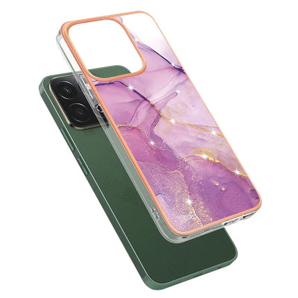For Honor X7c 4G / Honor 200 Smart 5G TPU Case with IMD Marble Pattern Electroplated Back Cover
