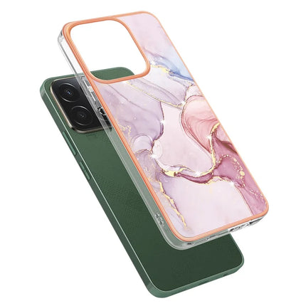 For Honor X7c 4G / Honor 200 Smart 5G TPU Case with IMD Marble Pattern Electroplated Back Cover