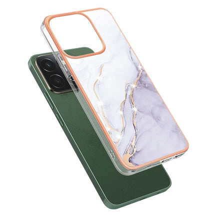 For Honor X7c 4G / Honor 200 Smart 5G TPU Case with IMD Marble Pattern Electroplated Back Cover