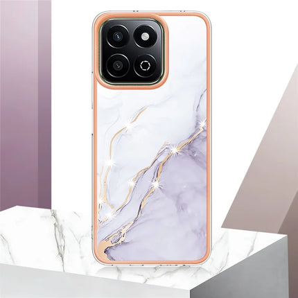 For Honor X7c 4G / Honor 200 Smart 5G TPU Case with IMD Marble Pattern Electroplated Back Cover