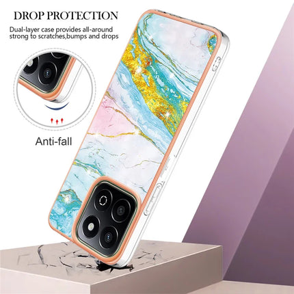 For Honor X7c 4G / Honor 200 Smart 5G TPU Case with IMD Marble Pattern Electroplated Back Cover