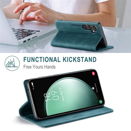 For Samsung Galaxy S23 FE Wallet Case AUTSPACE A01 Leather Stand Cover with RFID Blocking Card Holder