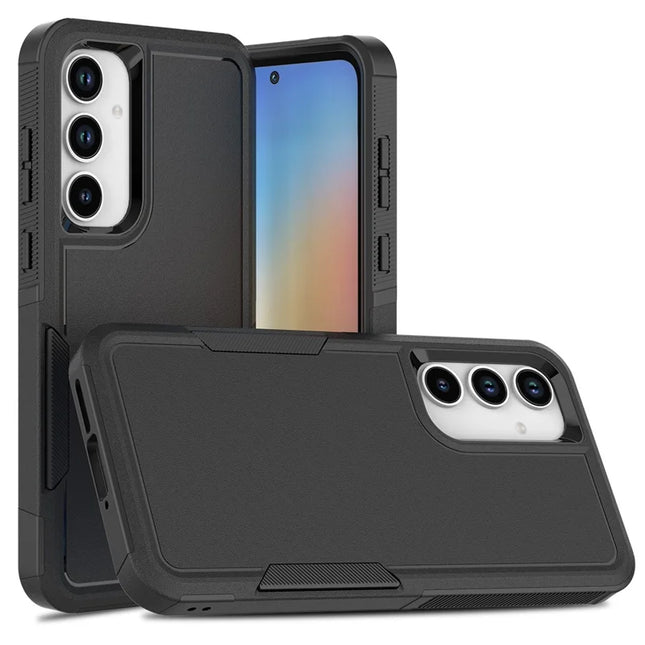 For Samsung Galaxy A56 5G Case 2 in 1 PC + TPU Shockproof Phone Cover - Black