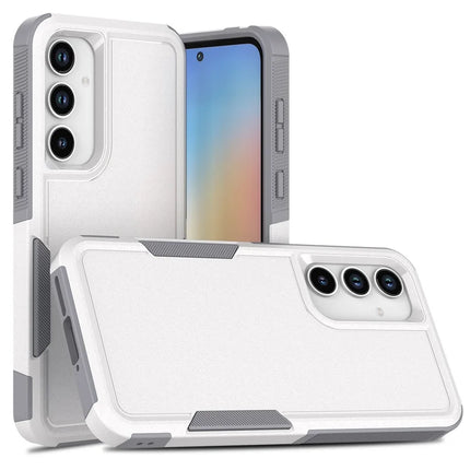 For Samsung Galaxy A56 5G Case 2 in 1 PC + TPU Shockproof Phone Cover - White
