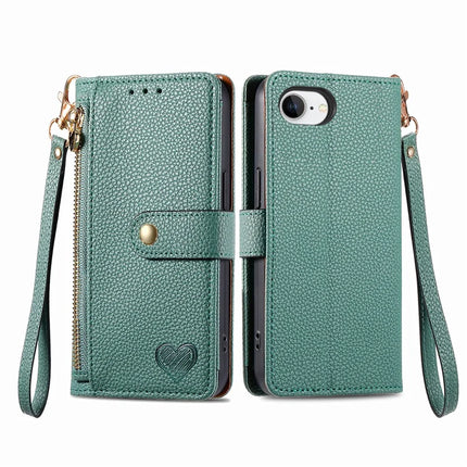 For iPhone 16e Case RFID Blocking Zipper Pocket Leather Wallet Phone Cover