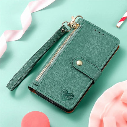 For iPhone 16e Case RFID Blocking Zipper Pocket Leather Wallet Phone Cover