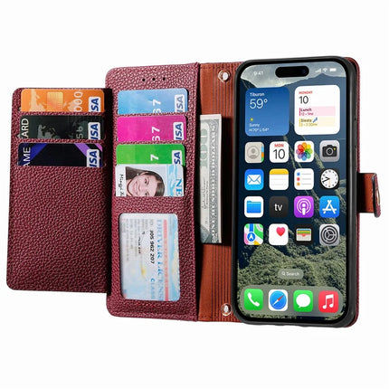 For iPhone 16e Case RFID Blocking Zipper Pocket Leather Wallet Phone Cover