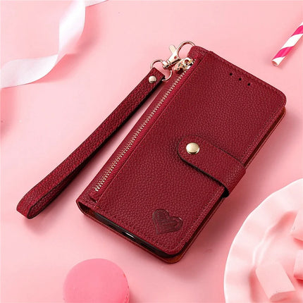 For iPhone 16e Case RFID Blocking Zipper Pocket Leather Wallet Phone Cover