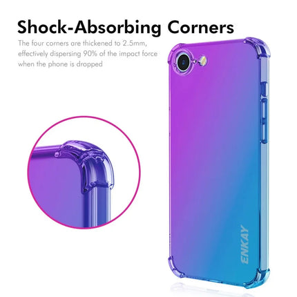 ENKAY For iPhone 16e Case Gradient Series Thickened Four Corner Anti-Drop TPU Phone Cover