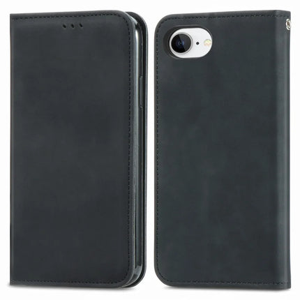 For iPhone 16e Leather Case with Card Holder Magnetic Absorption Phone Cover