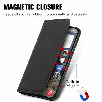 For iPhone 16e Leather Case with Card Holder Magnetic Absorption Phone Cover