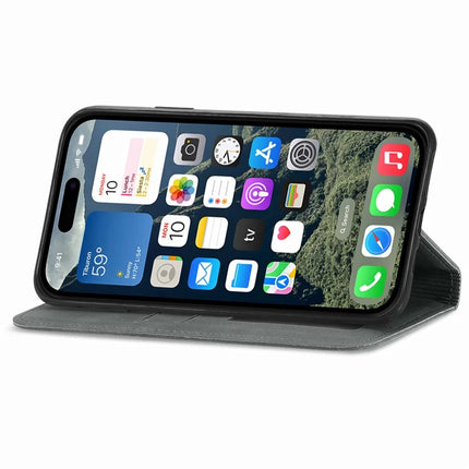 For iPhone 16e Leather Case with Card Holder Magnetic Absorption Phone Cover