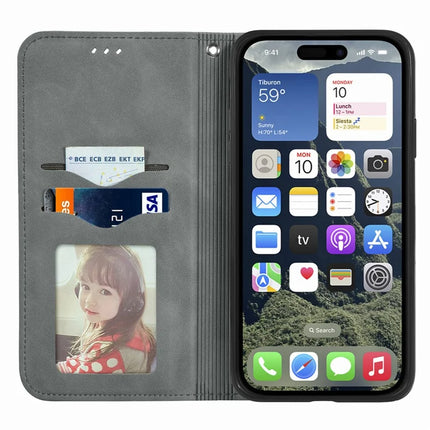 For iPhone 16e Leather Case with Card Holder Magnetic Absorption Phone Cover