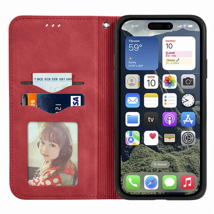 For iPhone 16e Leather Case with Card Holder Magnetic Absorption Phone Cover