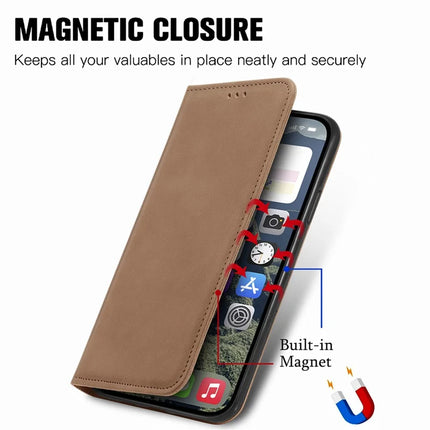 For iPhone 16e Leather Case with Card Holder Magnetic Absorption Phone Cover