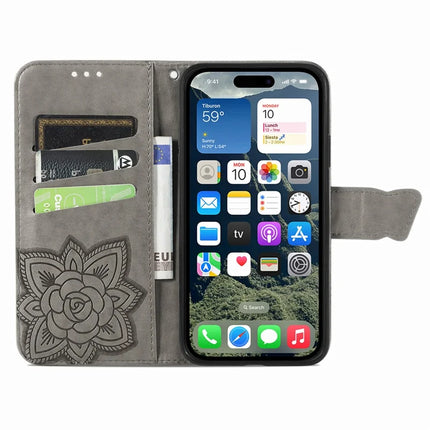 For iPhone 16e Case with Strap Butterfly Pattern PU Leather Wallet Phone Cover