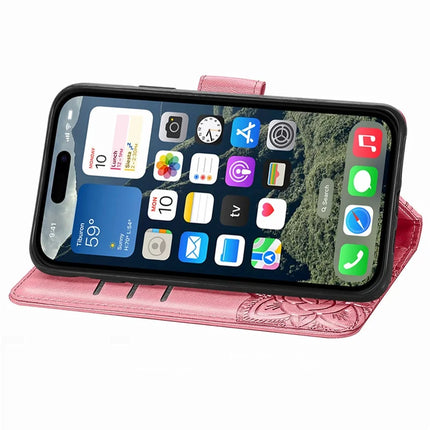 For iPhone 16e Case with Strap Butterfly Pattern PU Leather Wallet Phone Cover