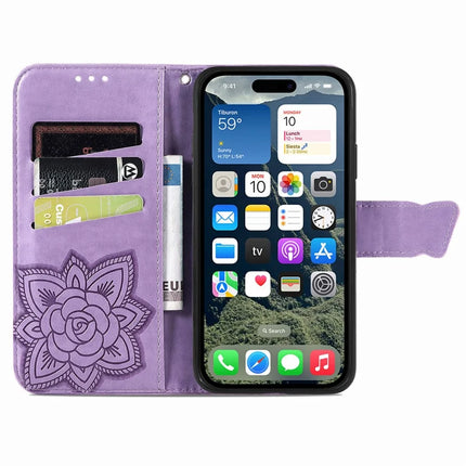 For iPhone 16e Case with Strap Butterfly Pattern PU Leather Wallet Phone Cover