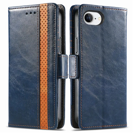 For iPhone 16e Case CASENEO 002 Series RFID Blocking Leather Wallet Stand Phone Cover