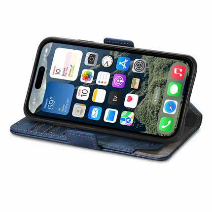 For iPhone 16e Case CASENEO 002 Series RFID Blocking Leather Wallet Stand Phone Cover