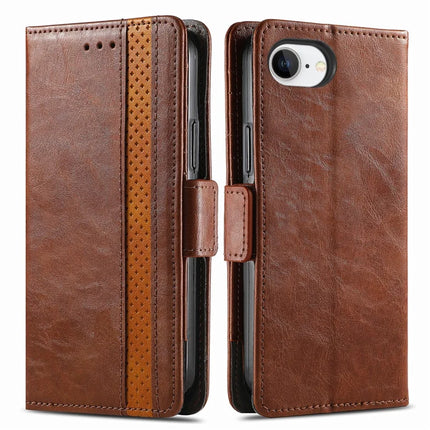 For iPhone 16e Case CASENEO 002 Series RFID Blocking Leather Wallet Stand Phone Cover