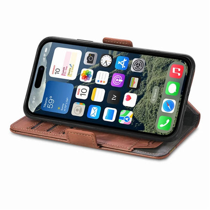 For iPhone 16e Case CASENEO 002 Series RFID Blocking Leather Wallet Stand Phone Cover