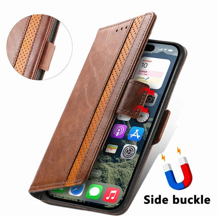 For iPhone 16e Case CASENEO 002 Series RFID Blocking Leather Wallet Stand Phone Cover
