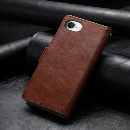 For iPhone 16e Case CASENEO 002 Series RFID Blocking Leather Wallet Stand Phone Cover