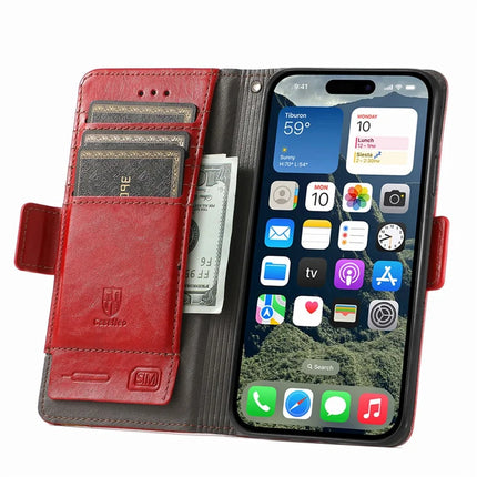For iPhone 16e Case CASENEO 002 Series RFID Blocking Leather Wallet Stand Phone Cover