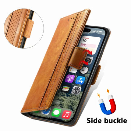 For iPhone 16e Case CASENEO 002 Series RFID Blocking Leather Wallet Stand Phone Cover